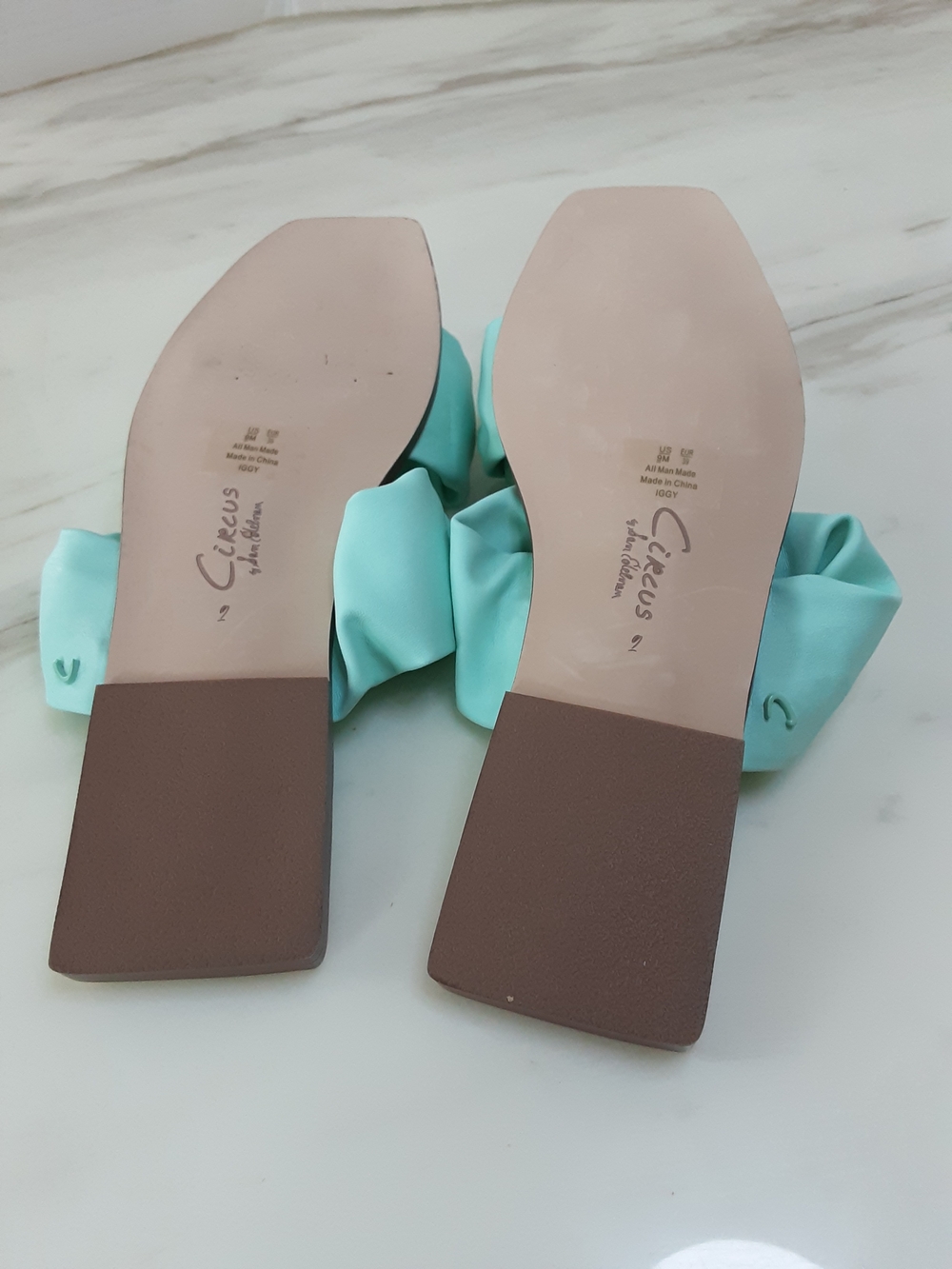 Circus NY by Sam Edelman Iggy Teal Ruched Slide Sandals Sz 9 - Picture 9 of 10